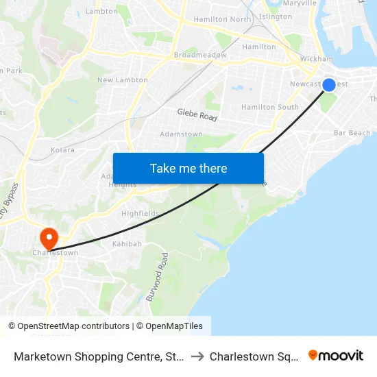 Marketown Shopping Centre, Steel St to Charlestown Square map