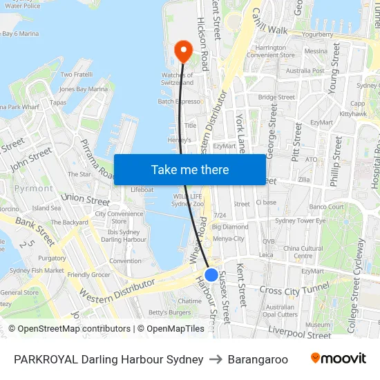 PARKROYAL Darling Harbour Sydney to Barangaroo map