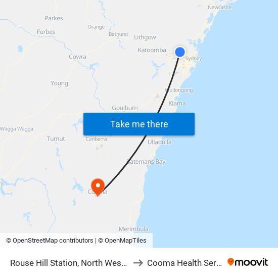 Rouse Hill Station, North West Twy to Cooma Health Service map