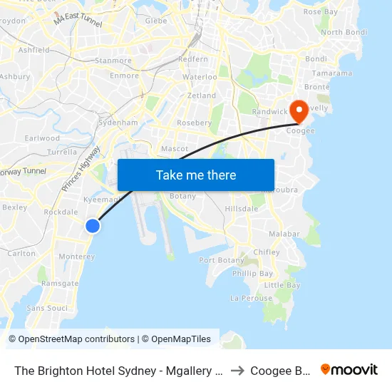 The Brighton Hotel Sydney - Mgallery Collection to Coogee Beach map