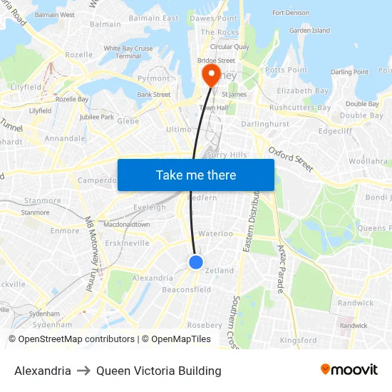 Alexandria to Queen Victoria Building map