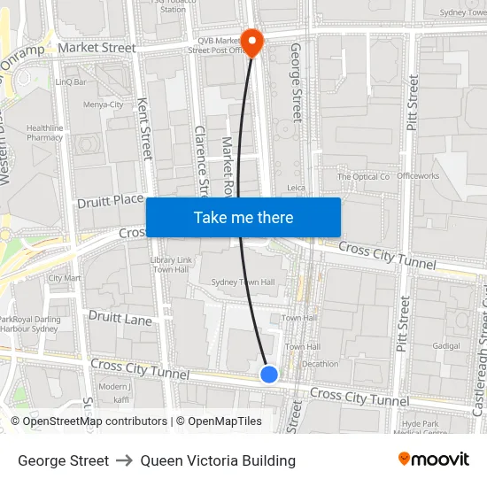 George Street to Queen Victoria Building map
