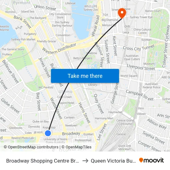 Broadway Shopping Centre Broadway to Queen Victoria Building map