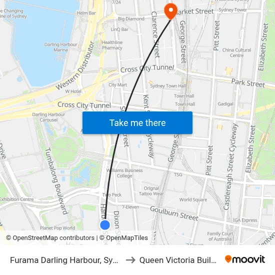 Furama Darling Harbour, Sydney to Queen Victoria Building map