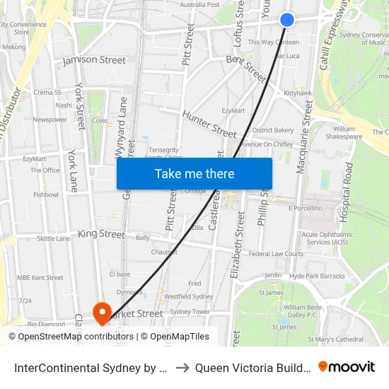 InterContinental Sydney by IHG to Queen Victoria Building map