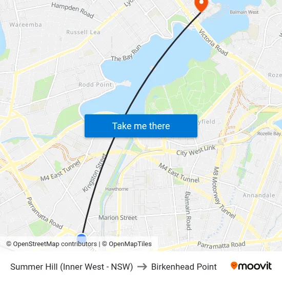 Summer Hill (Inner West - NSW) to Birkenhead Point map