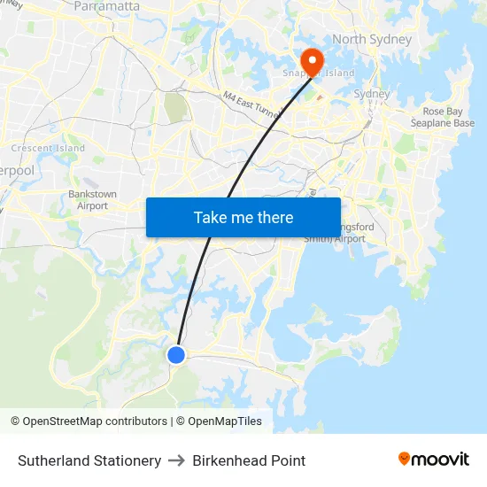 Sutherland Stationery to Birkenhead Point map