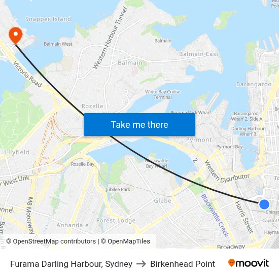 Furama Darling Harbour, Sydney to Birkenhead Point map