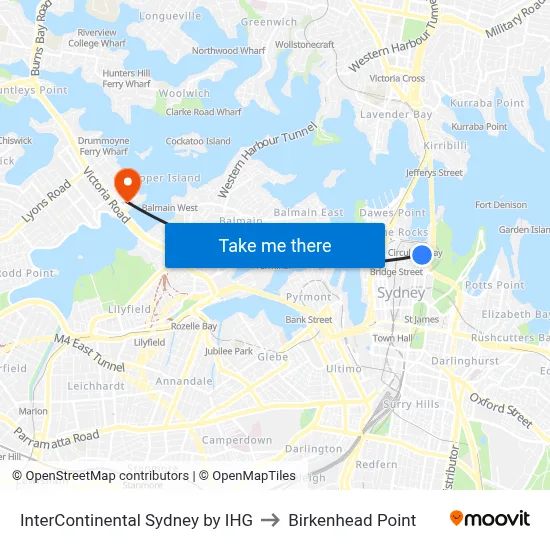 InterContinental Sydney by IHG to Birkenhead Point map