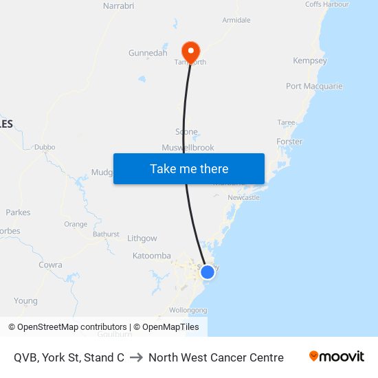 QVB, York St, Stand C to North West Cancer Centre map