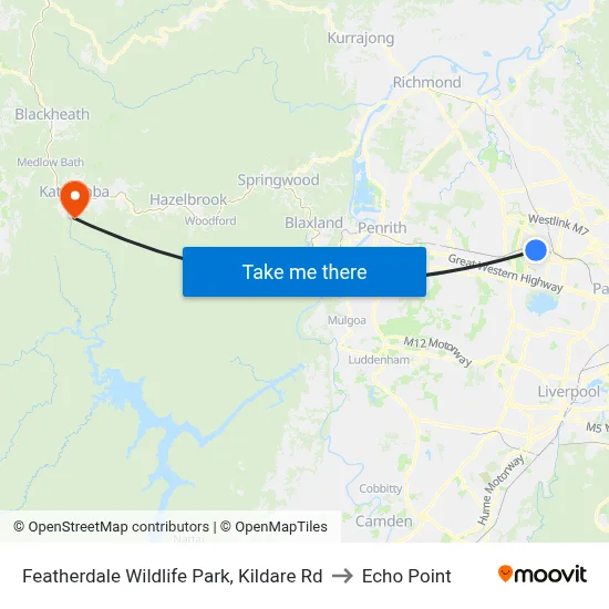 Featherdale Wildlife Park, Kildare Rd to Echo Point map