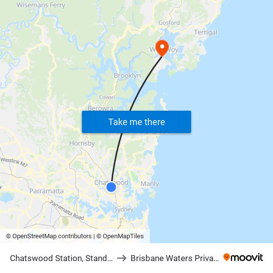 Chatswood Station, Stand C to Brisbane Waters Private map