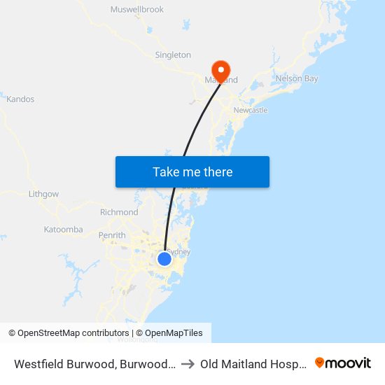 Westfield Burwood, Burwood Rd to Old Maitland Hospital map