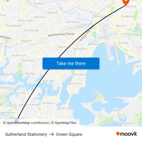 Sutherland Stationery to Green Square map