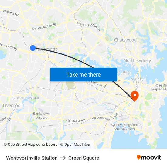 Wentworthville Station to Green Square map