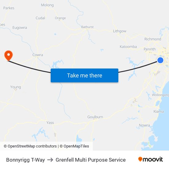 Bonnyrigg T-Way to Grenfell Multi Purpose Service map