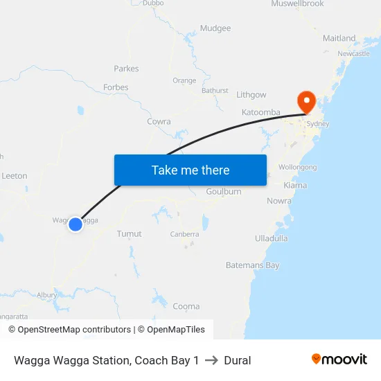 Wagga Wagga Station, Coach Bay 1 to Dural map