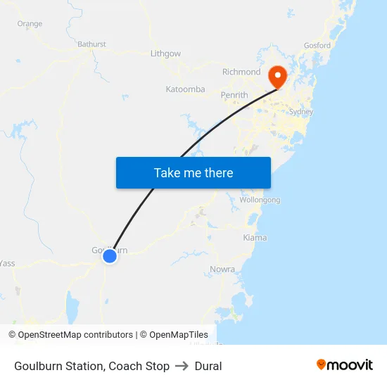 Goulburn Station, Coach Stop to Dural map