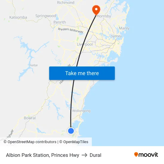 Albion Park Station, Princes Hwy to Dural map
