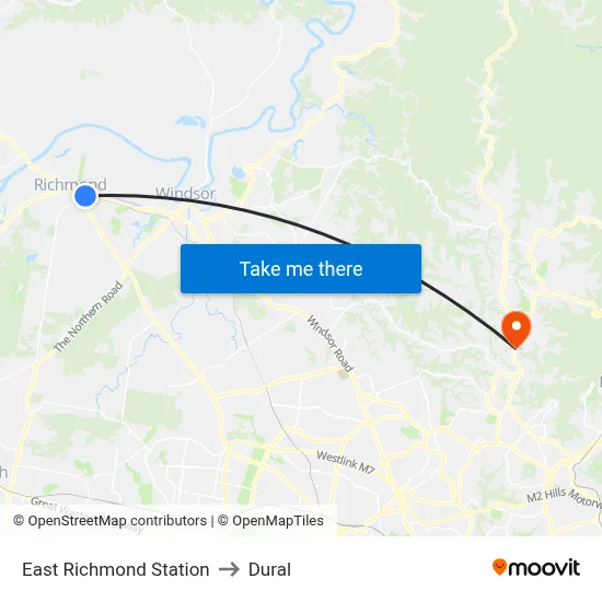 East Richmond Station to Dural map
