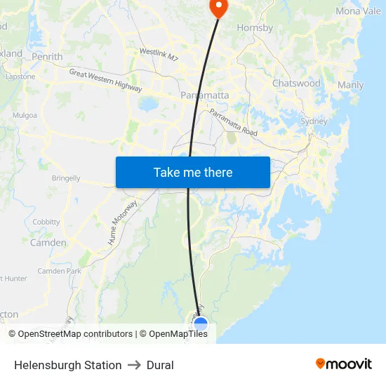 Helensburgh Station to Dural map