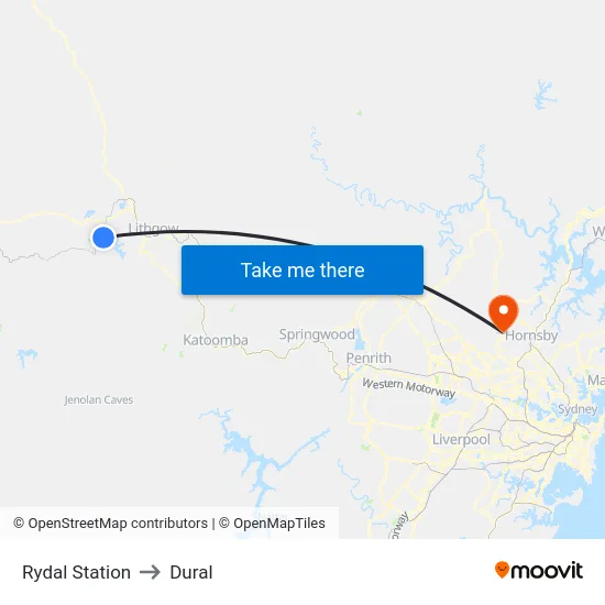 Rydal Station to Dural map