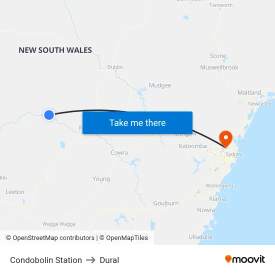 Condobolin Station to Dural map