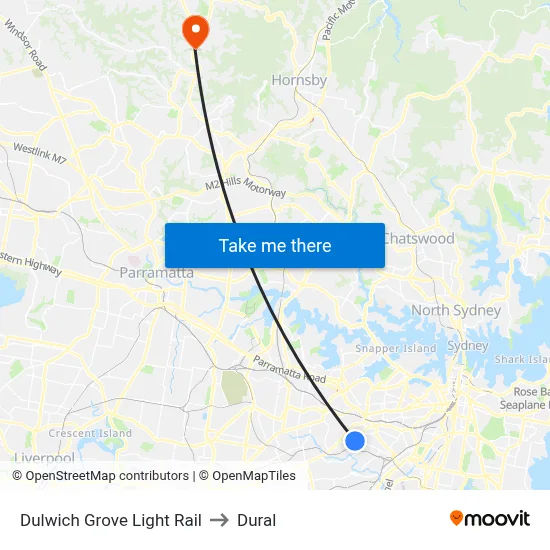 Dulwich Grove Light Rail to Dural map