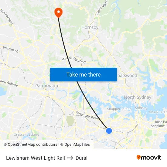 Lewisham West Light Rail to Dural map