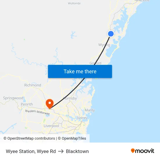 Wyee Station, Wyee Rd to Blacktown map