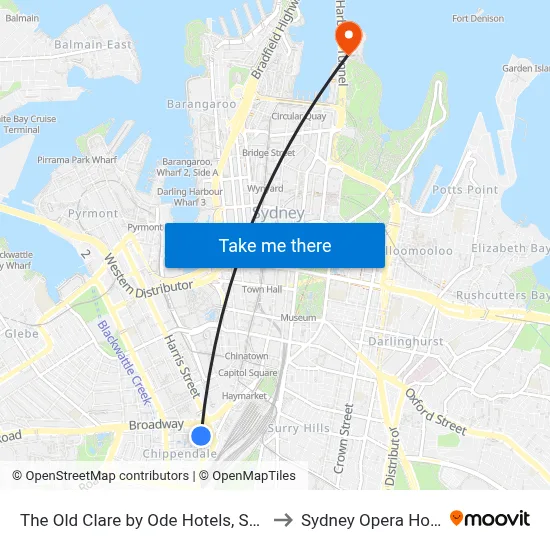The Old Clare by Ode Hotels, Sydney to Sydney Opera House map