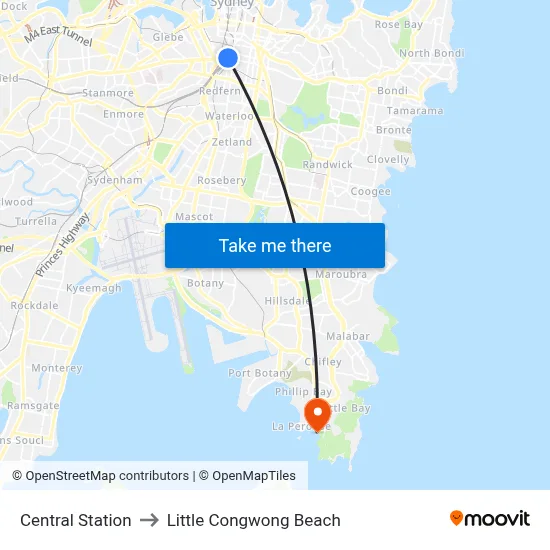 Central Station to Little Congwong Beach map