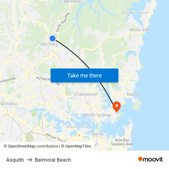 Asquith to Balmoral Beach map