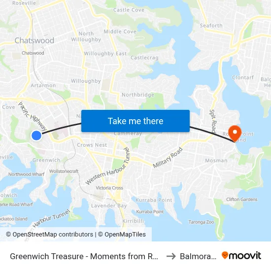 Greenwich Treasure - Moments from RNSh St Leonards, Sydney to Balmoral Beach map