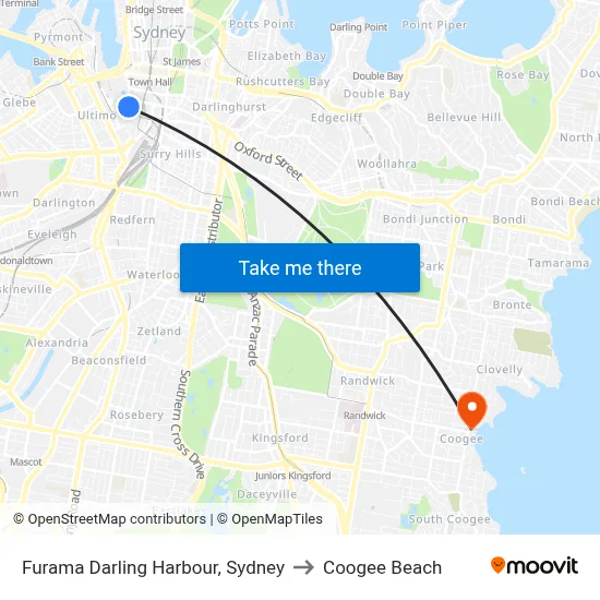 Furama Darling Harbour, Sydney to Coogee Beach map