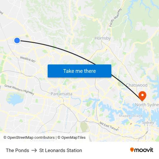 The Ponds to St Leonards Station map