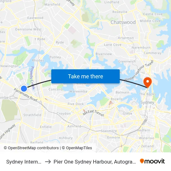 Sydney International to Pier One Sydney Harbour, Autograph Collection map
