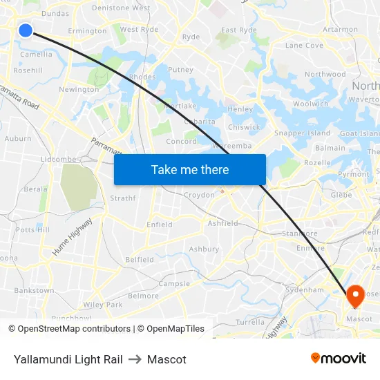 Yallamundi Light Rail to Mascot map