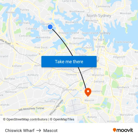 Chiswick Wharf to Mascot map