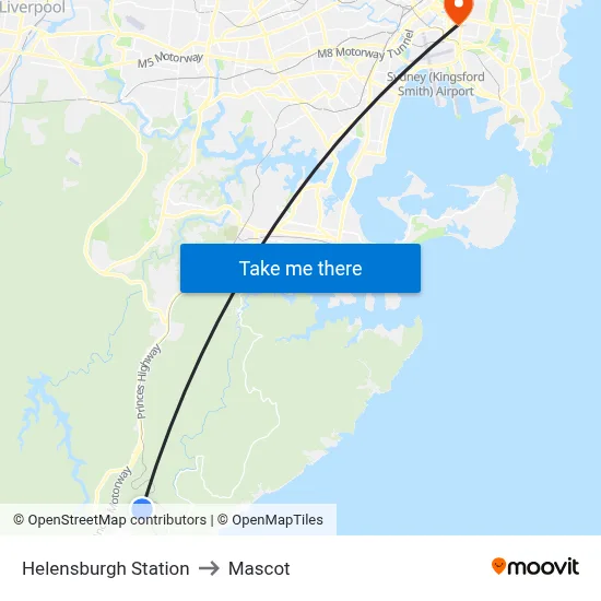 Helensburgh Station to Mascot map