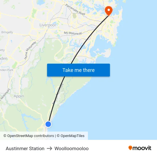 Austinmer Station to Woolloomooloo map