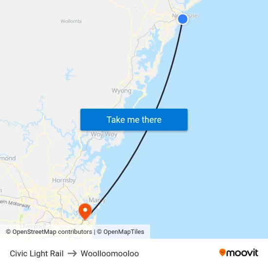 Civic Light Rail to Woolloomooloo map