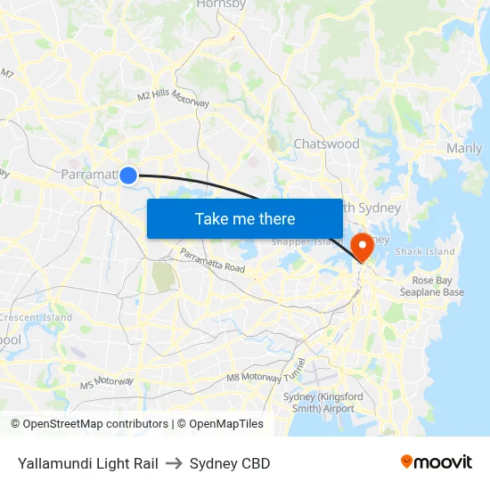Yallamundi Light Rail to Sydney CBD map