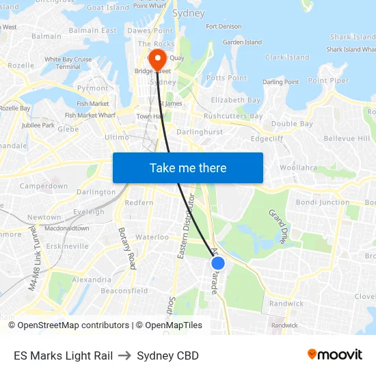 ES Marks Light Rail to Sydney CBD map