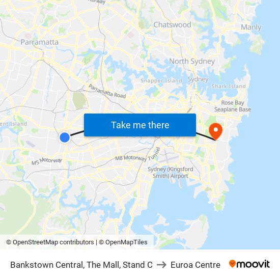Bankstown Central, The Mall, Stand C to Euroa Centre map