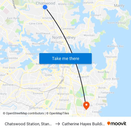 Chatswood Station, Stand C to Catherine Hayes Building map