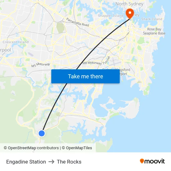 Engadine Station to The Rocks map