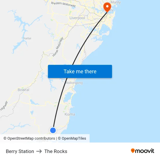 Berry Station to The Rocks map