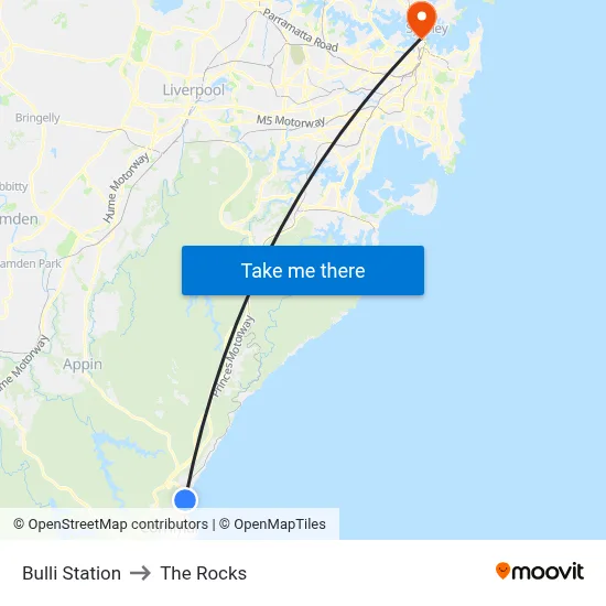 Bulli Station to The Rocks map