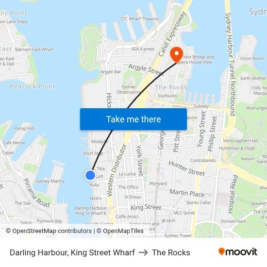 Darling Harbour, King Street Wharf to The Rocks map